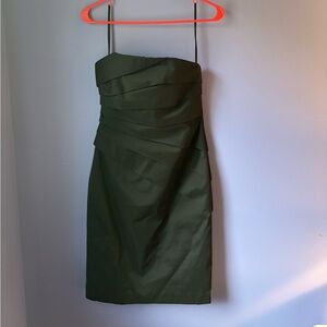 White House Black Market Pleated Strapless Sheath Dress